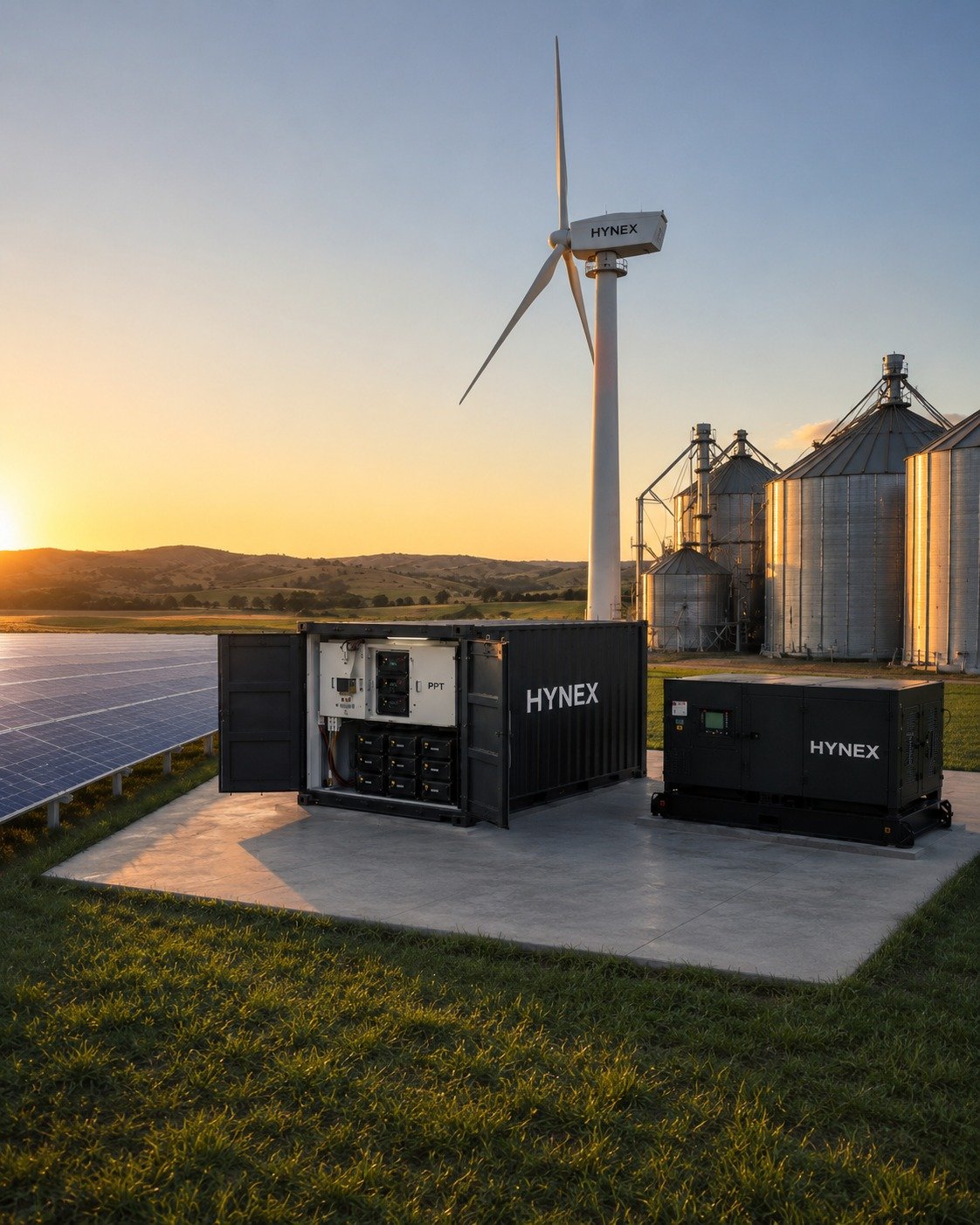 Sistema híbrido HYNEX dimensionado para operação rural